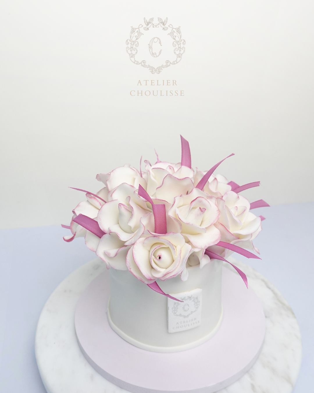 White & Purple Blooming Roses Cake (Small)